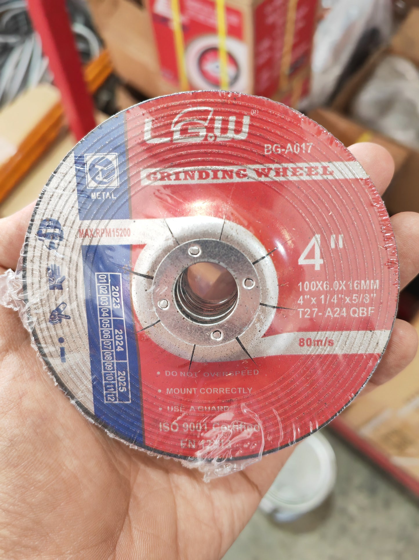 GRINDING DISC 4" X 6MM C/S, LGW