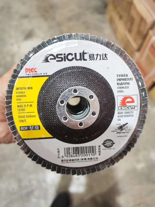 ABRASIVE FLAP DISC 103 X 6.0 X 16MM (60#)