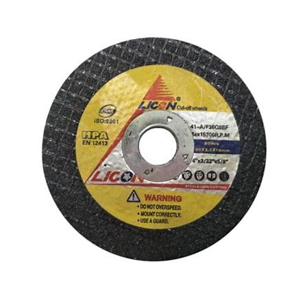 CUTTING DISC 4"" X 2.5MM C/S, LICON (BLACK) (50PCS/BOX)/(300PCS/CTN) OR EQUIVALENT.